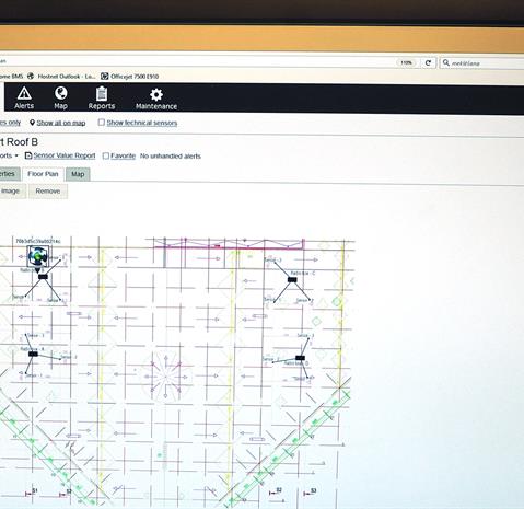 The interface shows the exact locations of the sensors
