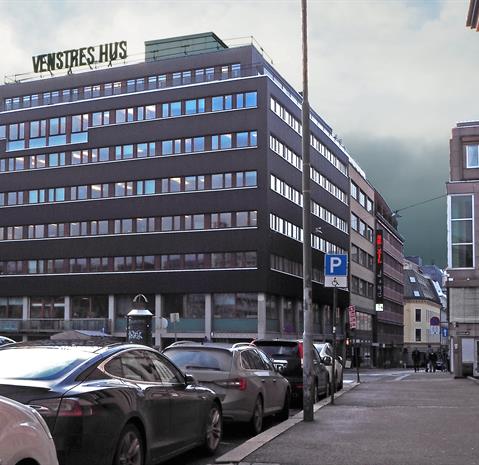 Completed in 1954, Venstres hus has become a strong statement on Youngstorget square in central Oslo.