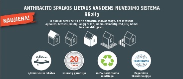 Antracito spalvos lietaus nuvedimo sistema Ruukki - lietvamzdžiai latakai antracitas